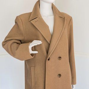 Camel wool Double Breasted Car Coat 14